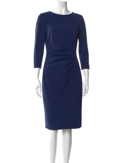 Pre-owned Max Mara Bateau Neckline Knee-length Dress In Blue