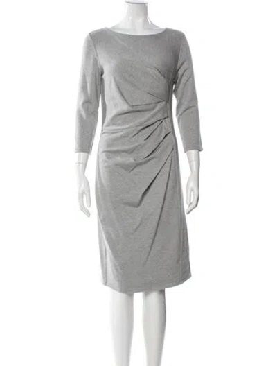 Pre-owned Max Mara Bateau Neckline Knee-length Dress In Gray