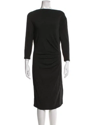 Pre-owned Max Mara Bateau Neckline Knee-length Dress In Gray