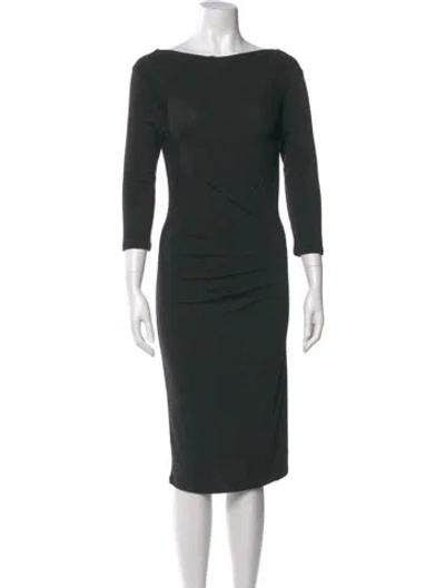 Pre-owned Max Mara Bateau Neckline Knee-length Dress In Gray