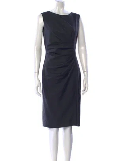 Pre-owned Max Mara Bateau Neckline Knee-length Dress In Gray