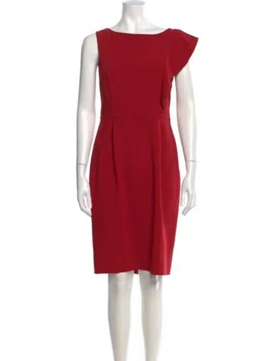 Pre-owned Max Mara Bateau Neckline Knee-length Dress In Orange