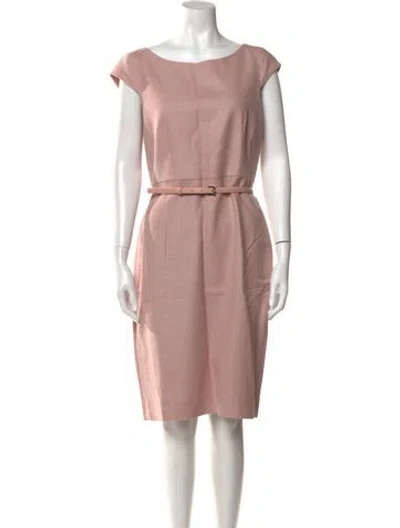 Pre-owned Max Mara Bateau Neckline Knee-length Dress In Pink