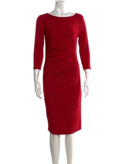 Pre-owned Max Mara Bateau Neckline Knee-length Dress In Red