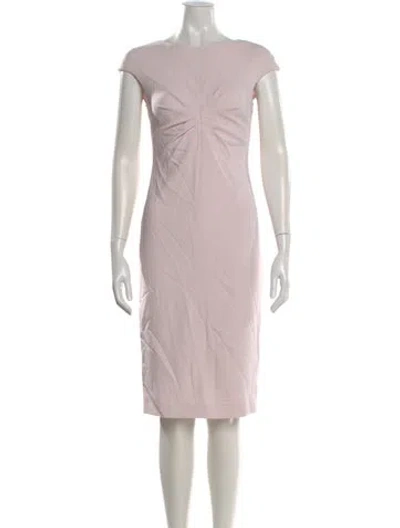 Pre-owned Max Mara Bateau Neckline Knee-length Dress W/ Tags In Pink
