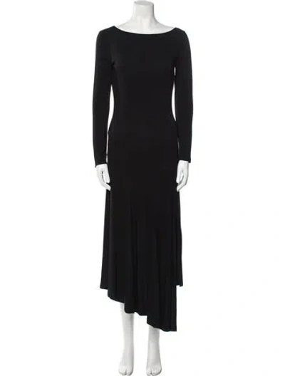 Pre-owned Max Mara Bateau Neckline Long Dress In Black