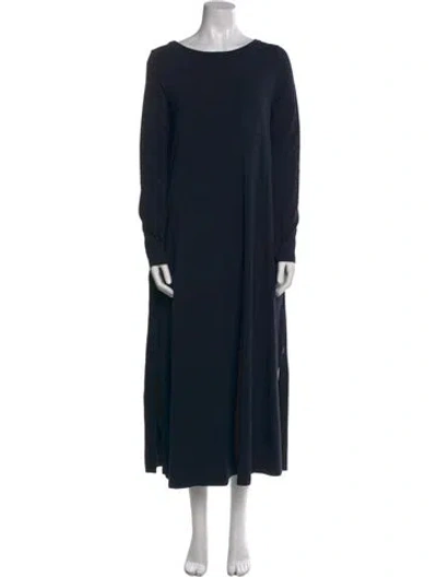 Pre-owned Max Mara Bateau Neckline Long Dress In Blue