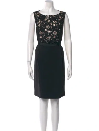 Pre-owned Max Mara Bateau Neckline Mini Dress In Black