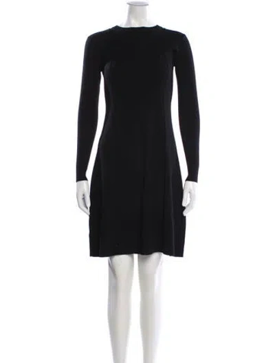 Pre-owned Max Mara Bateau Neckline Mini Dress In Black