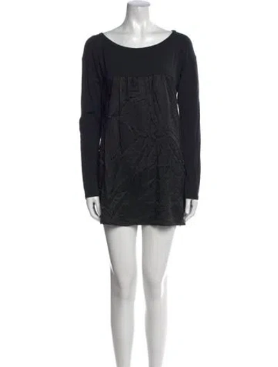 Pre-owned Max Mara Bateau Neckline Mini Dress In Black