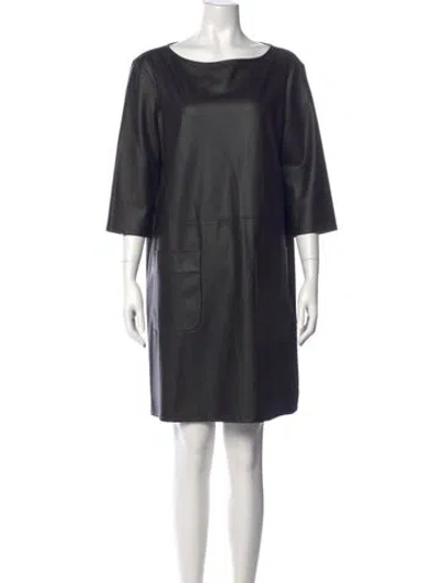 Pre-owned Max Mara Bateau Neckline Mini Dress In Black