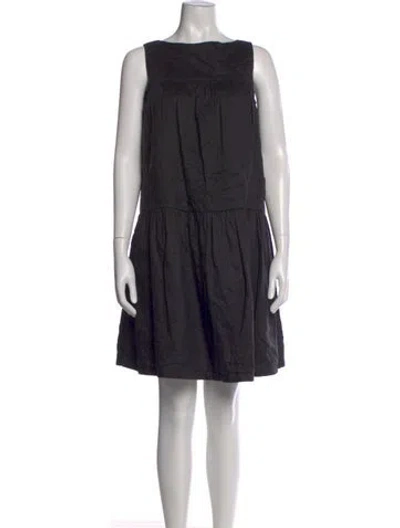 Pre-owned Max Mara Bateau Neckline Mini Dress In Black