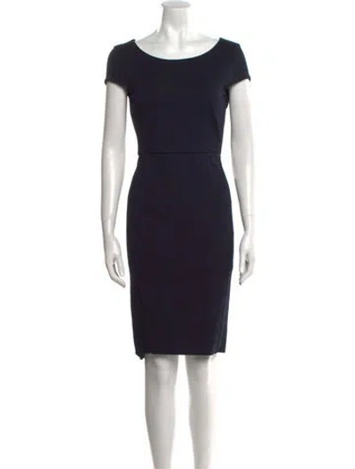 Pre-owned Max Mara Bateau Neckline Mini Dress In Blue