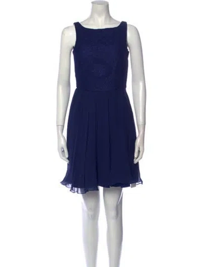 Pre-owned Max Mara Bateau Neckline Mini Dress In Blue