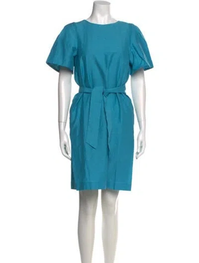 Pre-owned Max Mara Bateau Neckline Mini Dress In Blue
