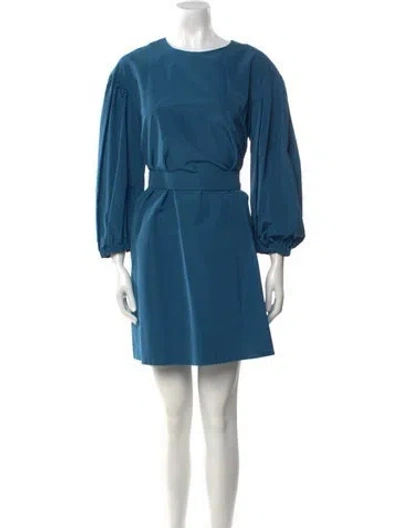 Pre-owned Max Mara Bateau Neckline Mini Dress W/ Tags In Blue