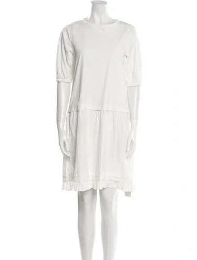 Pre-owned Max Mara Bateau Neckline Mini Dress In White