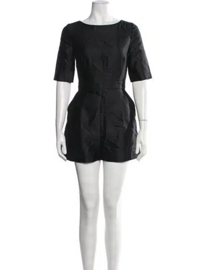 Pre-owned Max Mara Bateau Neckline Romper In Black