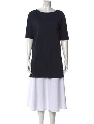 Pre-owned Max Mara Bateau Neckline Short Sleeve T-shirt In Black/grey