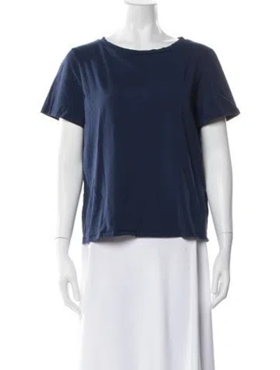 Pre-owned Max Mara Bateau Neckline Short Sleeve T-shirt In Blue