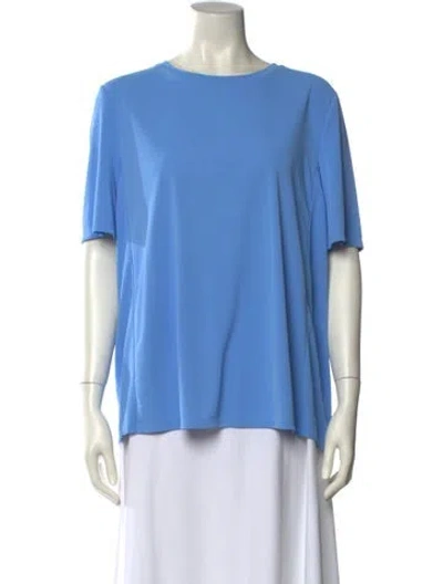 Pre-owned Max Mara Bateau Neckline Short Sleeve T-shirt In Blue