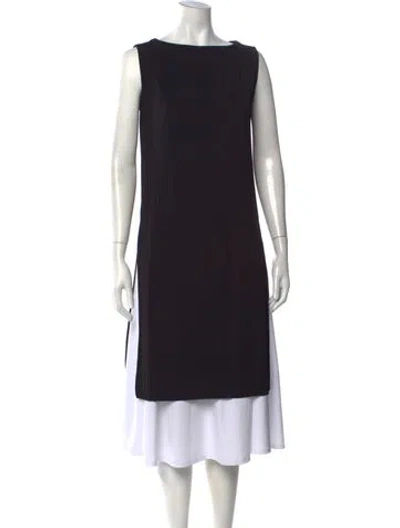 Pre-owned Max Mara Bateau Neckline Sleeveless Tunic In Black