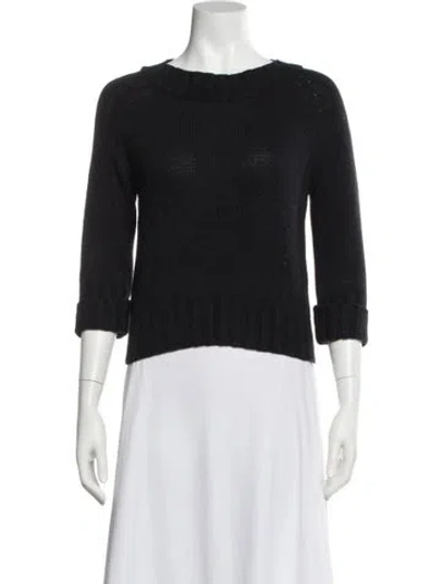 Pre-owned Max Mara Bateau Neckline Sweater In Black
