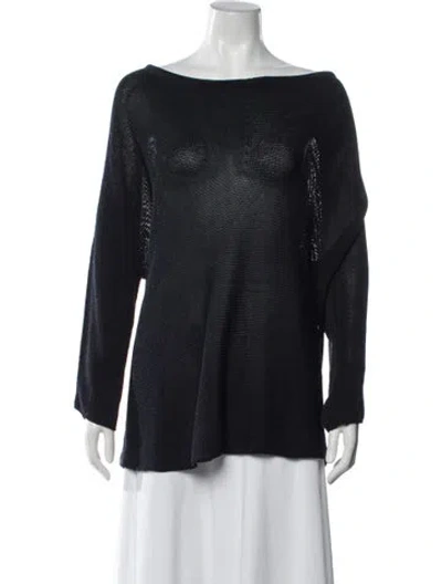 Pre-owned Max Mara Bateau Neckline Sweater In Blue