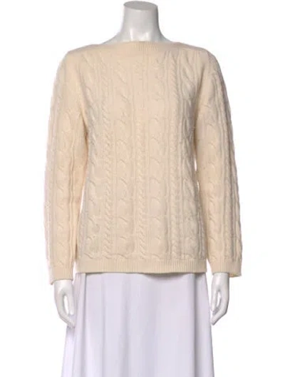Pre-owned Max Mara Bateau Neckline Sweater In Neutral