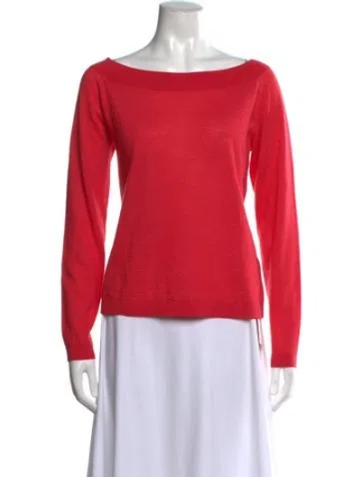 Pre-owned Max Mara Bateau Neckline Sweater In Red