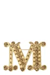 Max Mara Bath2 - Monogram Brooch With Crystals In Gold