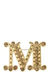 Max Mara Bath2 - Monogram Brooch With Crystals In Gold