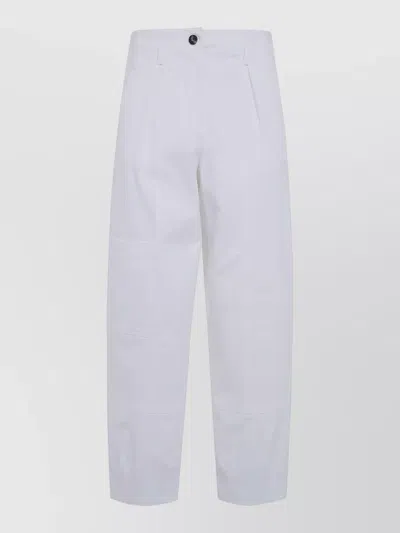 Max Mara Bautta Cotton Bull Barrel Leg Trousers In White