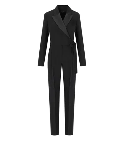 Max Mara Baviera Black Wrap Jumpsuit