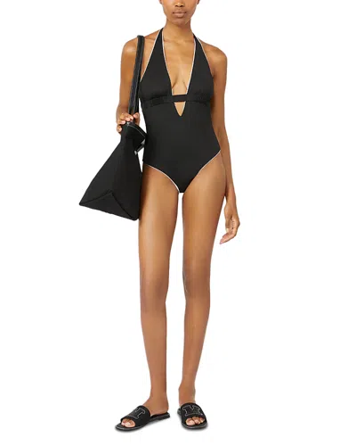 Max Mara Bchchenzia Reversible One Piece Swimsuit In Black