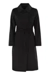 Max Mara Straight-cut Black Coat With Double-button Closure In Black