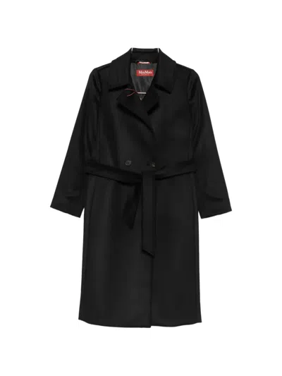 Max Mara Bcollag Belted Double-breasted Coat In Black