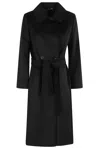 Max Mara Madame Double-breasted Coat In Wool And Cashmere In Black