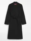 Max Mara Coat With Belted Waist And Side Pockets In Black