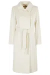Max Mara Wool Robe Coat In Neutral
