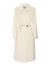 Max Mara Cappotto Bcollag In Lana Bianca Donna In White
