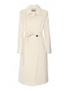 Max Mara Cappotto Bcollag In Lana Bianca Donna In White
