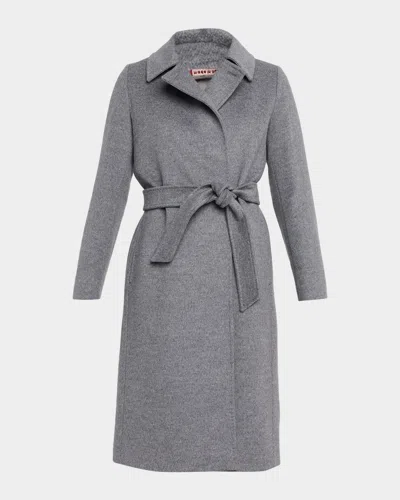 Max Mara Bcollag Wool Robe Coat In Gray