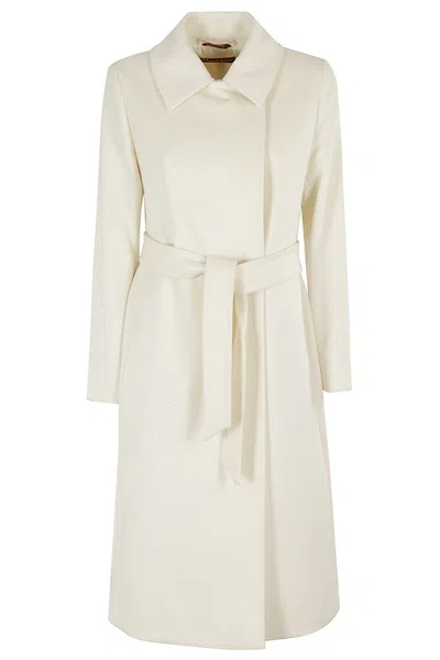 Max Mara Bcollag Wool Wrap Coat In White