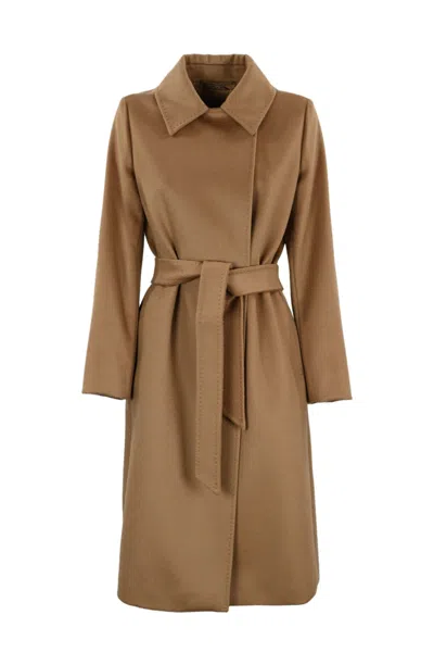 Max Mara Bcollag Wool Wrap Coat In Brown