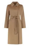 Max Mara Bcollage Double-breasted Coat In Brown