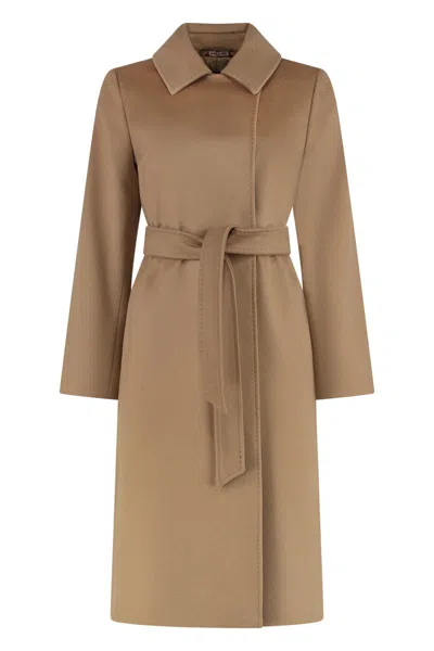 Max Mara Bcollage Double-breasted Coat In Brown