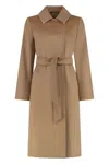 Max Mara Bcollage Double-breasted Coat In Brown