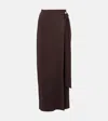 Max Mara Pevera Crepe Midi Skirt In Brown