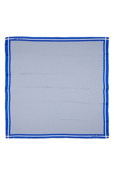 Max Mara Beach Foam Geo Print Silk Scarf In Blue
